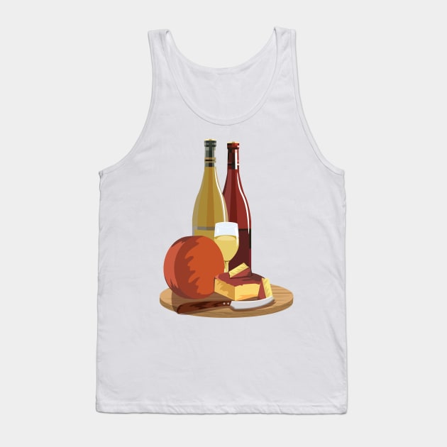 Wine and Cheese Tank Top by SWON Design